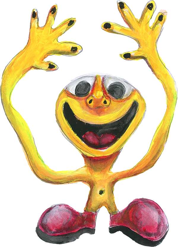 Happy character celebrating